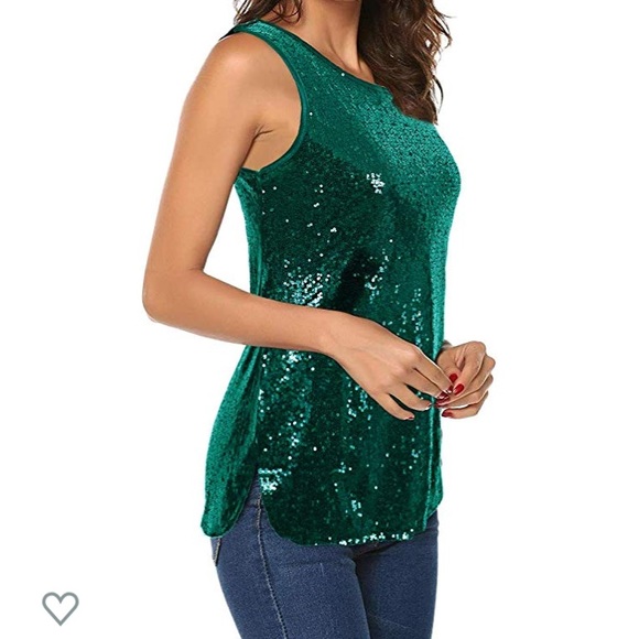 emerald green sequin blouse